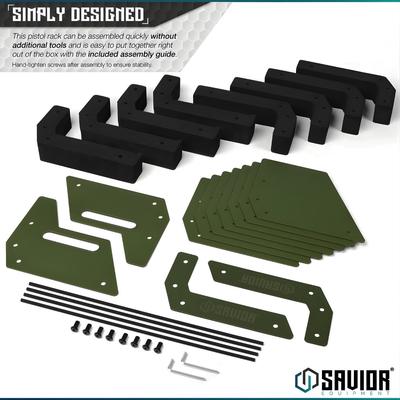 savior przenosny stojak na pistolety 6 szt mobile pistol storage rack od green rk hand xsix og