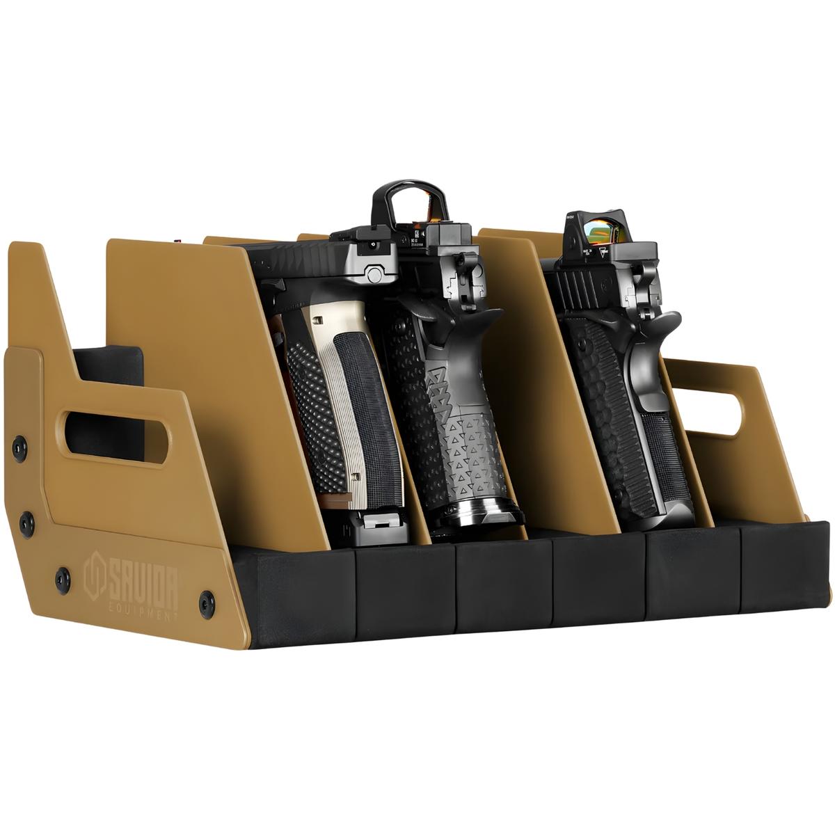 savior przenosny stojak na pistolety 6 szt mobile pistol storage rack tan rk hand xsix tn