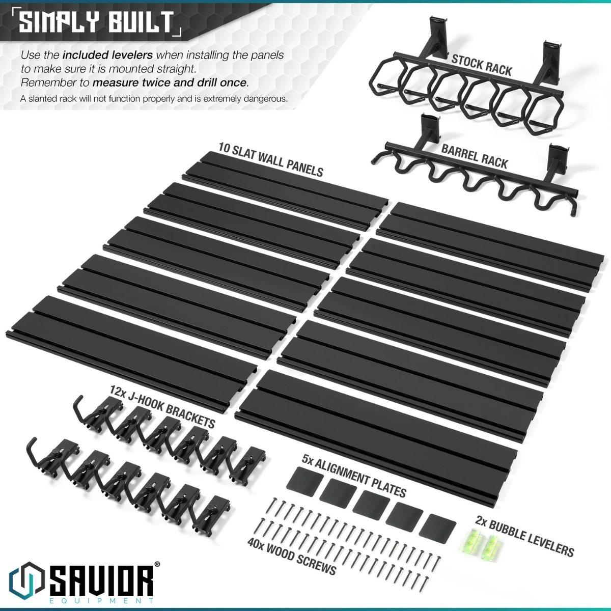 savior kompletny system montazowy wall rack system 10 panel kit black wrs full r6p12 bk