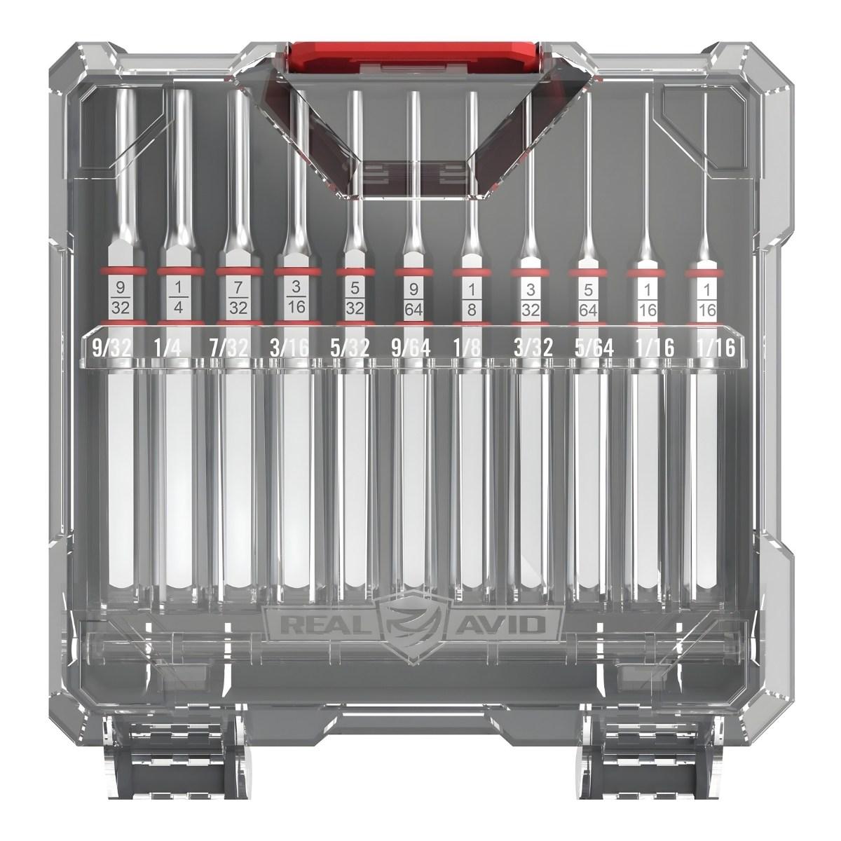 real avid zestaw wybijakow standard pin accu punch 11 elementow stalowe avapk s