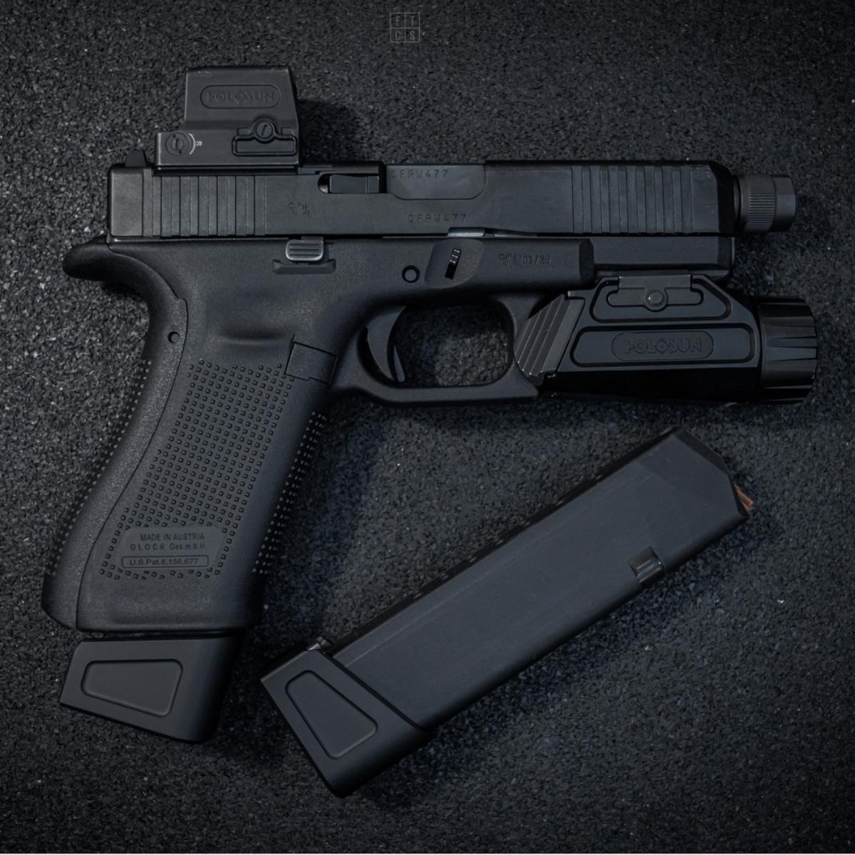 ftcs powiekszona stopka magazynka do pistoletow glock 19 3 czarny nr 37