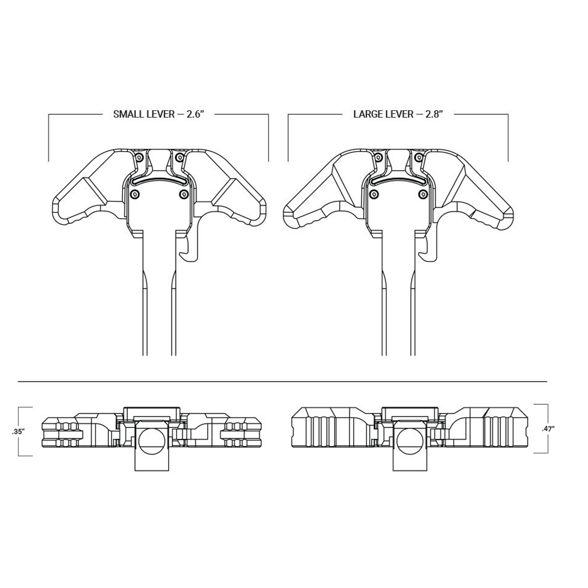 aero precision obustronna dzwignia przeladowania ar 15 breach black large