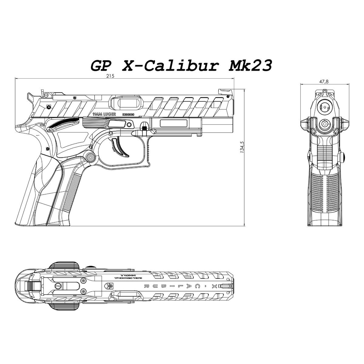 grand power x calibur mk23 black