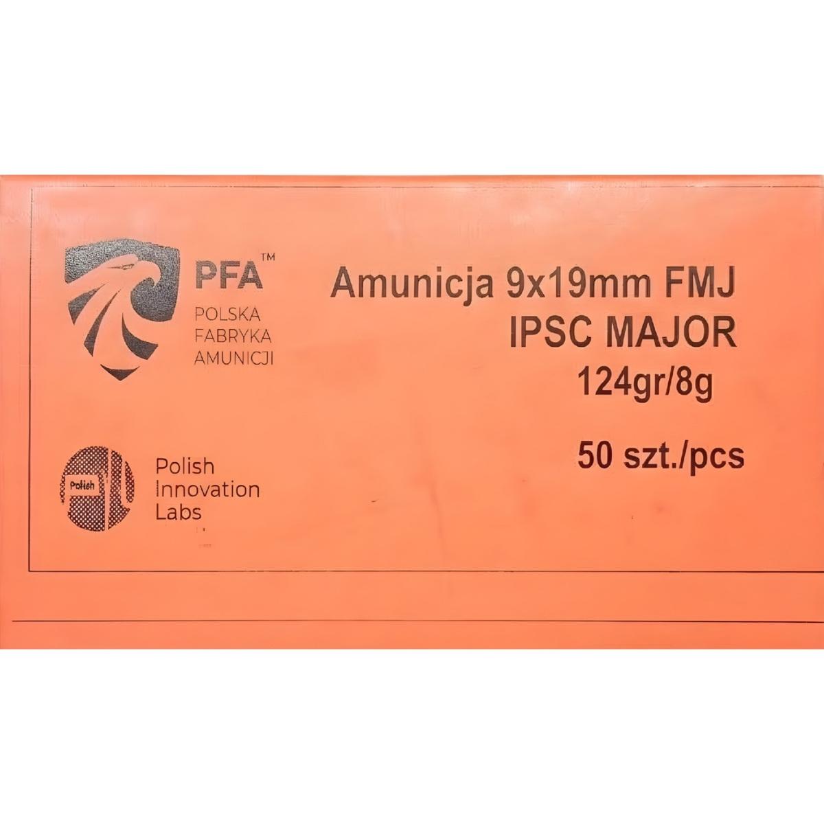 pfa ipsc major 9x19 8g fmj 50 szt