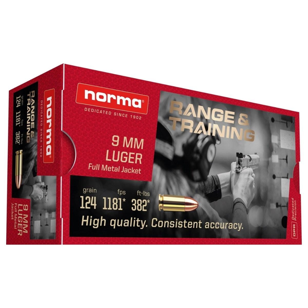 9x19 Norma FMJ 124gr/8g | Sklep z bronią i amunicją RPArms.pl